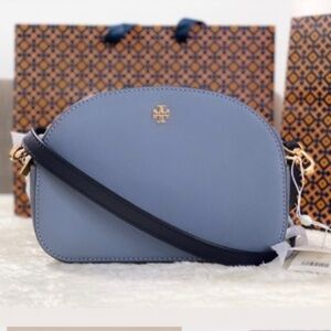 Tory Burch Emerson Color Block Double Zipper Camera Bag (Eclipse/Navy)